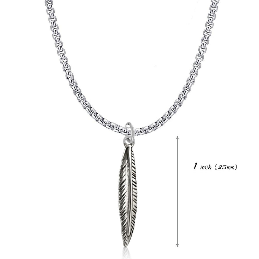 Handmade Feather pendant necklace for men - Mens Jewelry
