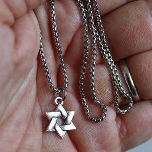 handmade David Star Jewish pendant necklace for men