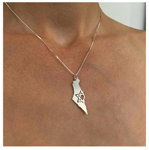 Engraved Israel Necklace in Sterling Silver