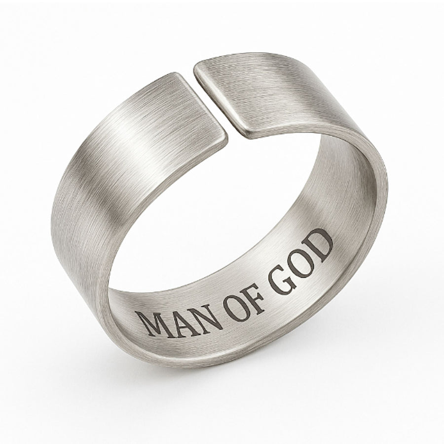 Silver ring with engraved initials