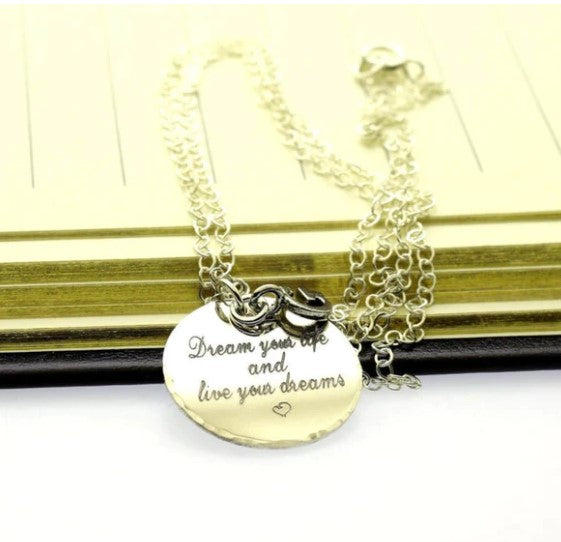 Personalized Mens Necklace - round disc engraved pendant