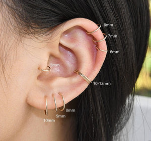 Extra Small Sterling Silver Cartilage Hoops