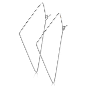 Sterling Silver Triangle Earrings - Geometric Hoops