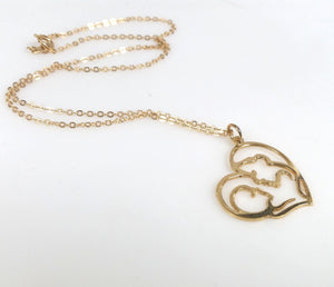 Gold Pendant Necklace - Mother Daughter Gift