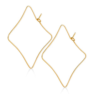 geometric hoops earrings gold - square Artisan Hoops