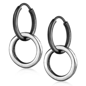 Mens Dangle Hoops - Rings Charm Earrings for men