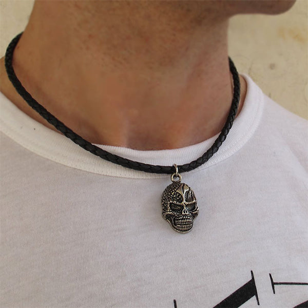 Danzig Skull Pendant | Antiqued Silver Skull on Ball Chain