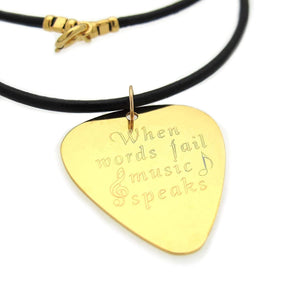 Gold Guitar Pick Necklace for Men - guitarist gif