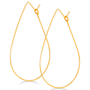 Gold Teardrop Hoop Earrings - Tear drop Hoops - Geometric Earrings