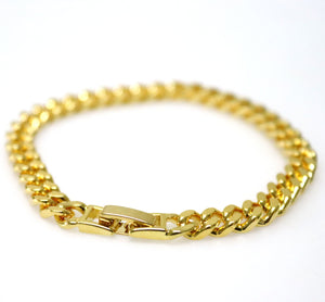 Mens Gold Curb-Link Bracelet