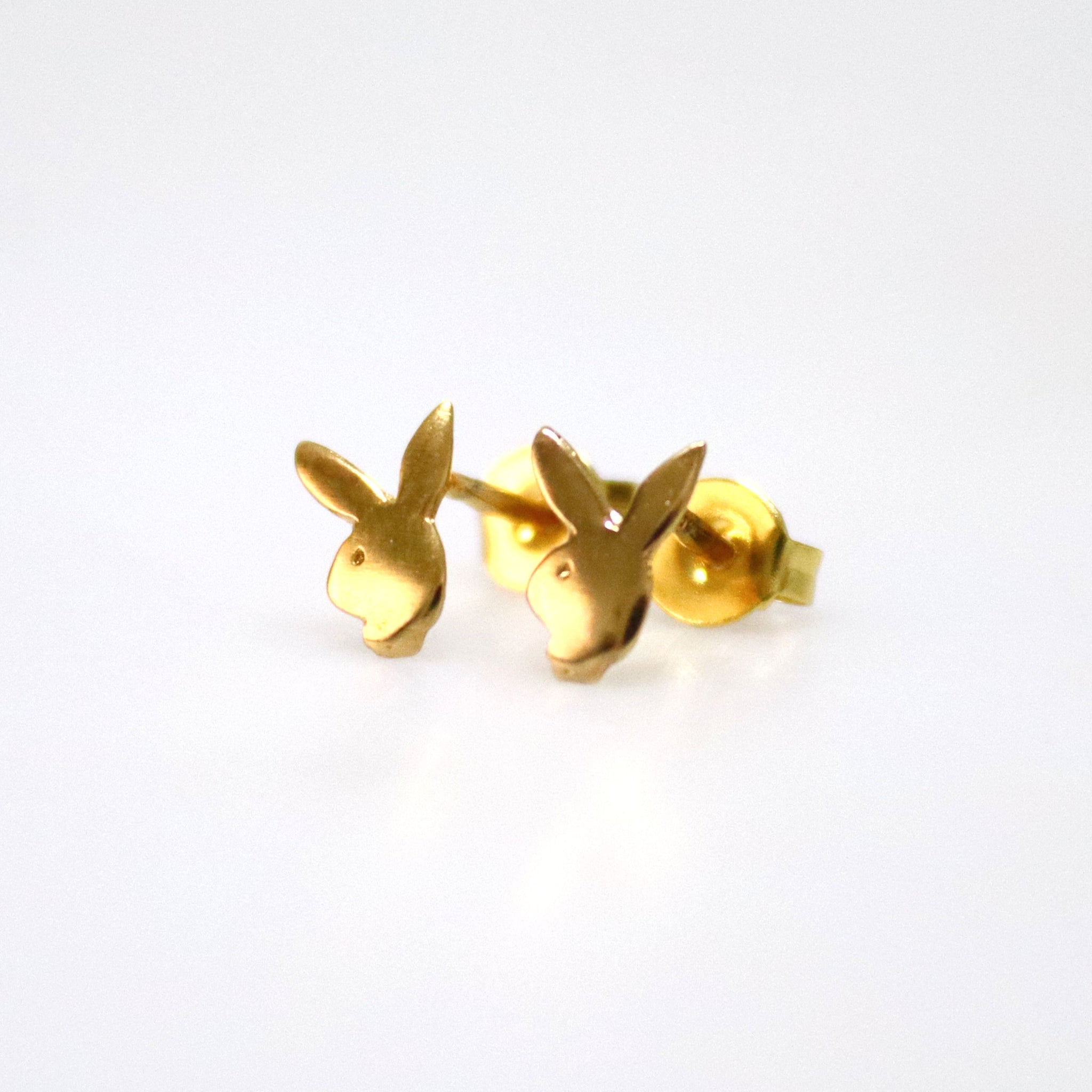 Gold Rabbit Stud Earrings