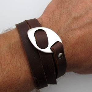Leather Wrap Bracelet for Men - Gray Bracelet
