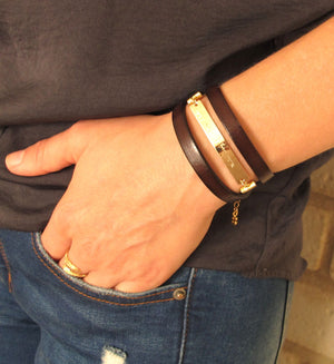 gold bar bracelets for women engravable