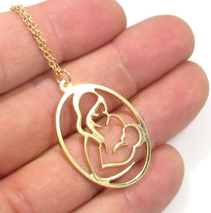 Mother and child necklace - New mom gift