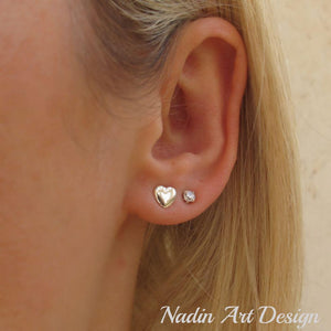Sterling Silver Small heart studs