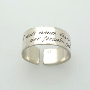 2 line3s engraved silver ring
