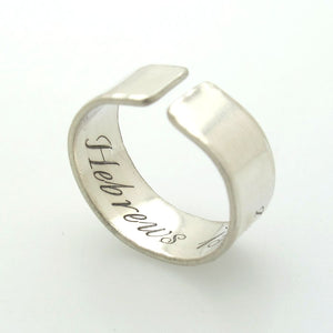 Personalized Thumb Ring in Sterling Silver