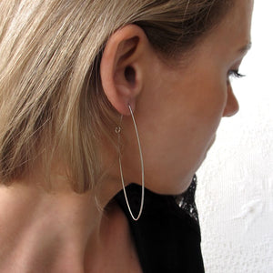 oval hoop earrings sterling silver
