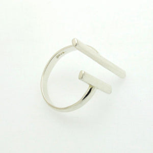 Asymmetrical Silver Bar Ring