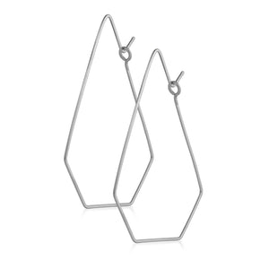 Diamond shaped Hoops Sterling Silver