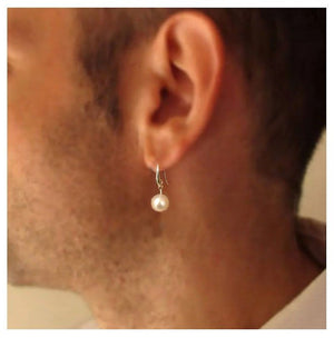 Pearl Dangle earring for men - Guys earring
