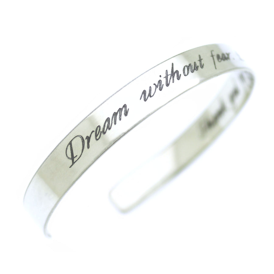 personalized Mens wrist cuff silver bracelet