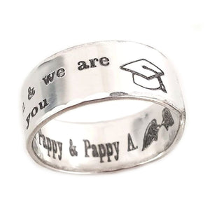 Graduation Ring in Sterling Ring - Custom High School Class Ring