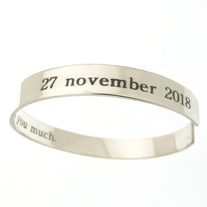 engraved Sterling silver cuff bracelet with hallmarked 925