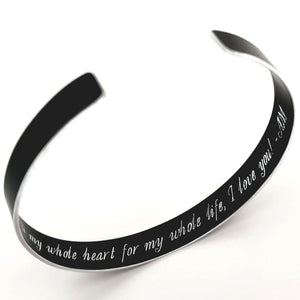 Personalized Hidden Message Cuff For Men - secret message engraved cuff bracelet