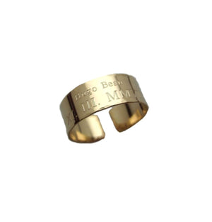 Gold Cigar Ring - Custom Gold Filled Wide Ring