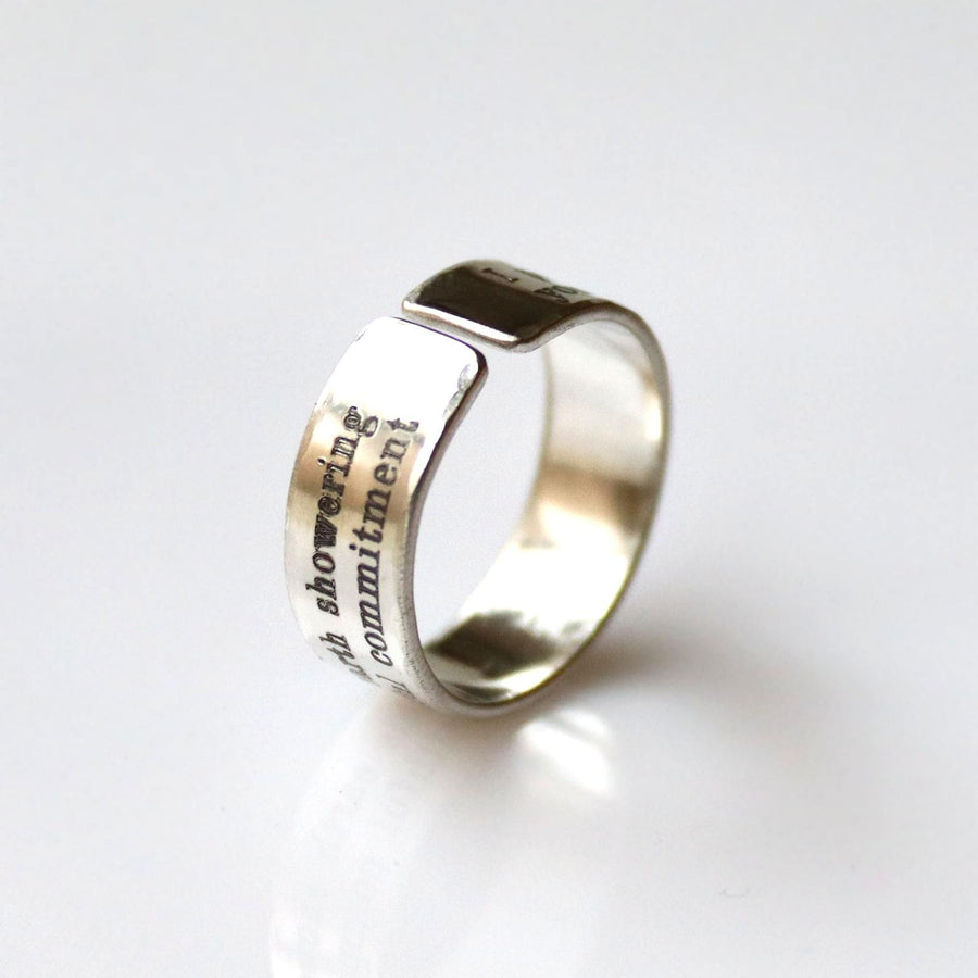 Engraved Rings With Quotes - Sterling Silver band