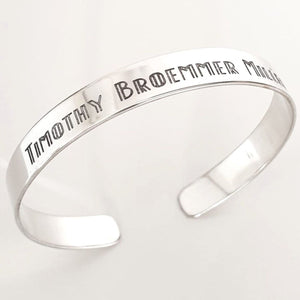 Name Bracelet - Sterling Silver Cuff for men