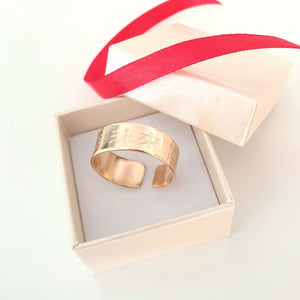 Gold kanja ring - custom engraved kanja  band