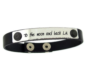 Personalized Leather ID Bracelet for Men