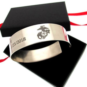 Marine Corps Bracelet Silver - USMC bracelet