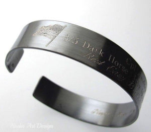 Memorial day black engraved bracelet 