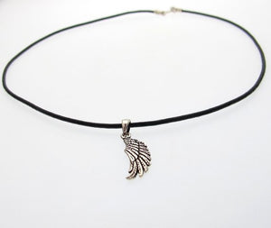 Wings Necklace for her - Chaotic jewelry - Leather Choker