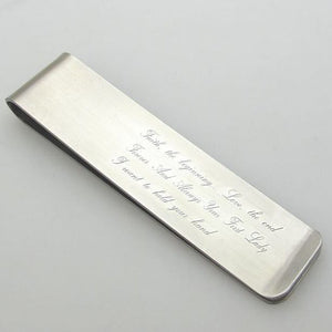 Quote Engraved Money Clip Holder