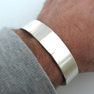 Wide Silver Cuff Bracelet For Men