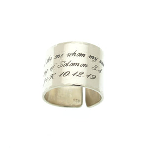 Sterling Silver Ruler Ring - Personalized Band