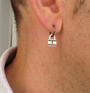 Padlock mens earring