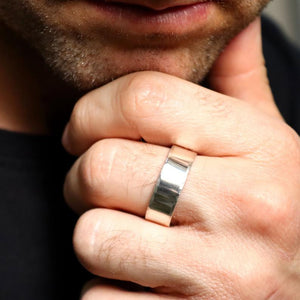 Hammered Edge Ring for Men