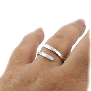 Sterling Silver Bypass Thumb Ring - Wrap Ring