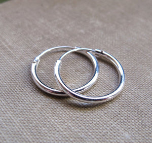 Big Hoop Earrings in Sterling Silver for Men