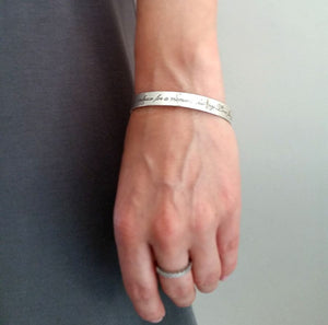 Inspirational Sterling silver engraved bracelet for Her