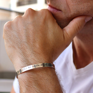 Men's Thin Cuff Bracelet in Silver 