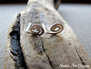 Mini Swirl Sterling Silver Earrings