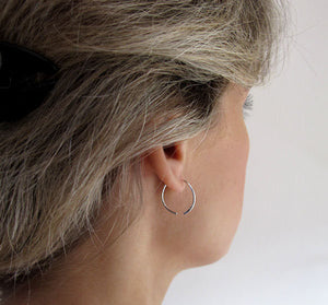 Elegant Hammered Hoop Earrings