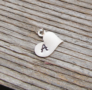 Heart Initial Charm - Personalized Pendant