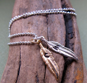 Feather Charm - Initial Pendant